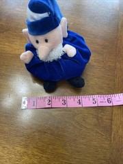 Vintage Windsor Collection Plush Wizard Gnome Beanie Blue Velvet 5″ Sears Rare!