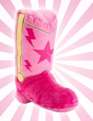 Pink Glam Cowboy Boot Toy Plush by FAO Schwarz 10″ LIMITED EDITION NWT