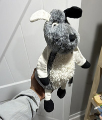PBK Gray White Black Dog Plush Stuffed Animal Medium Soft Plush Toy 14-24in