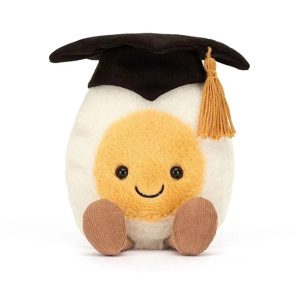 Cute Boiled Egg Plush Hat Soft Stuffed Toy Doll Kids Room Decor Gift