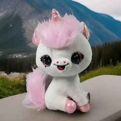 Airbrush Plush Unicorn 9″ White Stuffed Animal Toy Ages 3 And Up