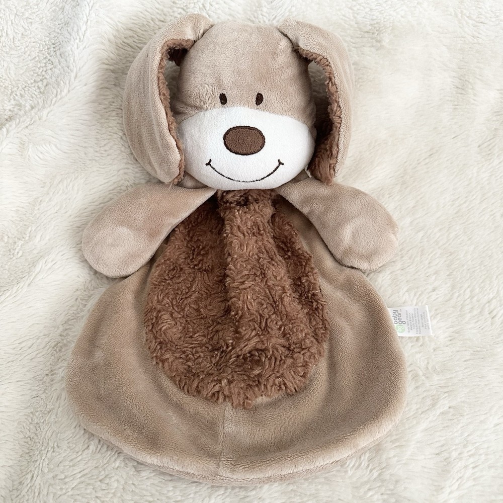 Baby Gear Tan Brown Puppy Dog Lovey 14″ Plush Security Blanket Hand Squeakers