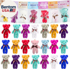 24 Pcs Valentines Gift Cards for Kids with Plush Bears Plush Toys Stuffed Animal