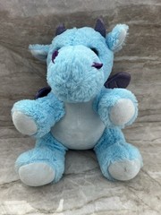 Bear Factory Blue Dragon Plush 2001 Purple Wings Washable Small 9”