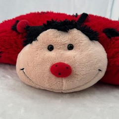 Iconic 18″ Ladybug Pillow Pet Retired 2010 Chenille Plush Folding Cuddle Pillow