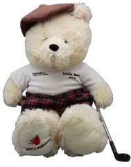 Furniture Fair EDDIE GOLF BEAR Fight Leukemia 2012 Plush 24″ Blue Frog Promotion