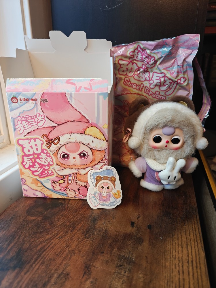 Baby Three Sweet Dream 100% Plush Blind Box Confirmed Snoozling Bear With Bunny
