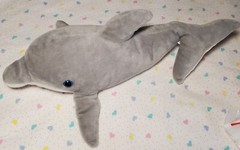 17″ Sea World Gray Dolphin with Blue Eyes Super Soft Plush Stuffed Animal