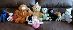 Lot of 12 Plush Bears and Bunnies Gund, Cuddly Cousins, Calplush, Symbolz & More