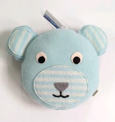 NWT Cashmere Knit Bear Pillow Toy Blue Kids Baby Machine Washable Nursery