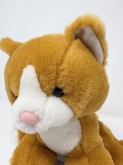 Lemonwood Asia Orange White Kitty Cat Plush Blue Bead Eyes Pink Fuzzy Nose Vtg 9