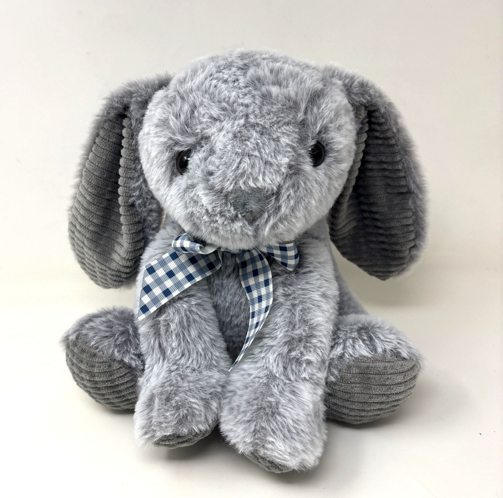 Homerbest Frosted Gray Bunny Plush Rabbit Corduroy Ears Paws Stuffed Animal Toy