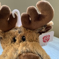 American Greetings 10″ Christmas Moose Plush Cash Gift Card Holder Red Plaid