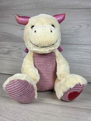 Plush Dragon Shiny Accents Corduroy Belly Heart On Foot Destination Holiday SU7