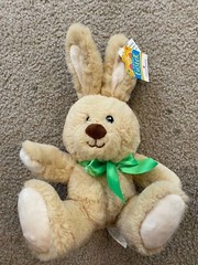 12″ Bunny Rabbit American Greetings Tan Brown Bow Easter Bow Ears Plush Toy Love
