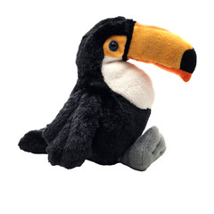Ganz W Toco Toucan Stuffed Animal Plush Toy Black White Yellow Orange Blue Eyes