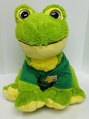 Teddy Mountain Hop the Frog Plush Stuffed Animal With Shirt Green Yellow Big eye