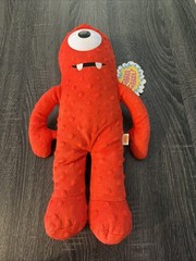 Yo Gabba Gabba Muno 17″ Red Plush Zippered Backpack Nickelodeon 2011 NWT