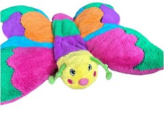 Goffa Butterfly Plush Stuffed Jumbo 39” Bright Colorful Body Pillow Pink Green
