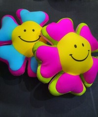 Smiling Flower Pillow – Plush Toy Pillow-Yellow Center with Pink & Green Petals