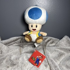 SUPER MARIO BROS WII PLUSH TOAD MUSHROOM 2010 7″ STUFFED FIGURE TOY