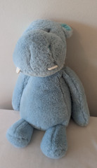 Ebba Hugeez Hippo Plush Blue Floppy Hippopotamus Lovey Stuffed Animal Toy