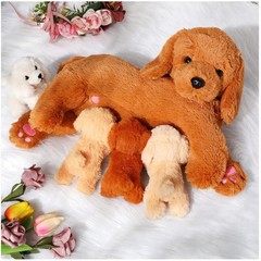 Adorable Mommy Dog with 4 Puppies Stuffed Animal Collection