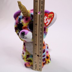 TY Beanie Boos Giselle Unicorn Rainbow Leopard Tysilk Plush Stuffed Animal Toy