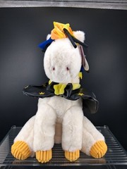 GiggleScope Plush Halloween Witch Llama White Yellow Black Stars