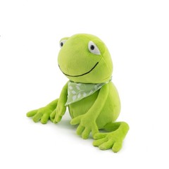 Kawaii Green Frog Plush Doll 23cm Soft Stuffed Animal Toy with Scarf Lovely Cart