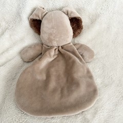 Baby Gear Tan Brown Puppy Dog Lovey 14″ Plush Security Blanket Hand Squeakers