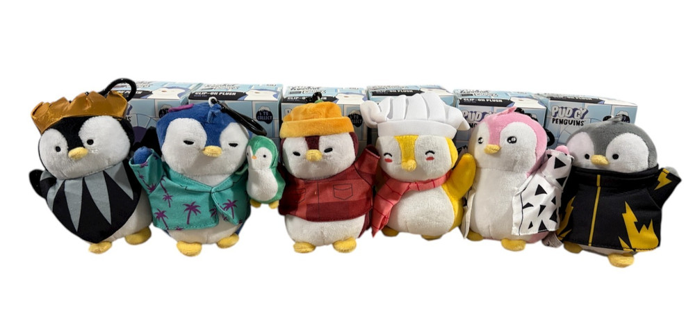 Pudgy Penguins🐧 Clip-On Plush- Brand New FULL COLLECTION -LOT OF 6
