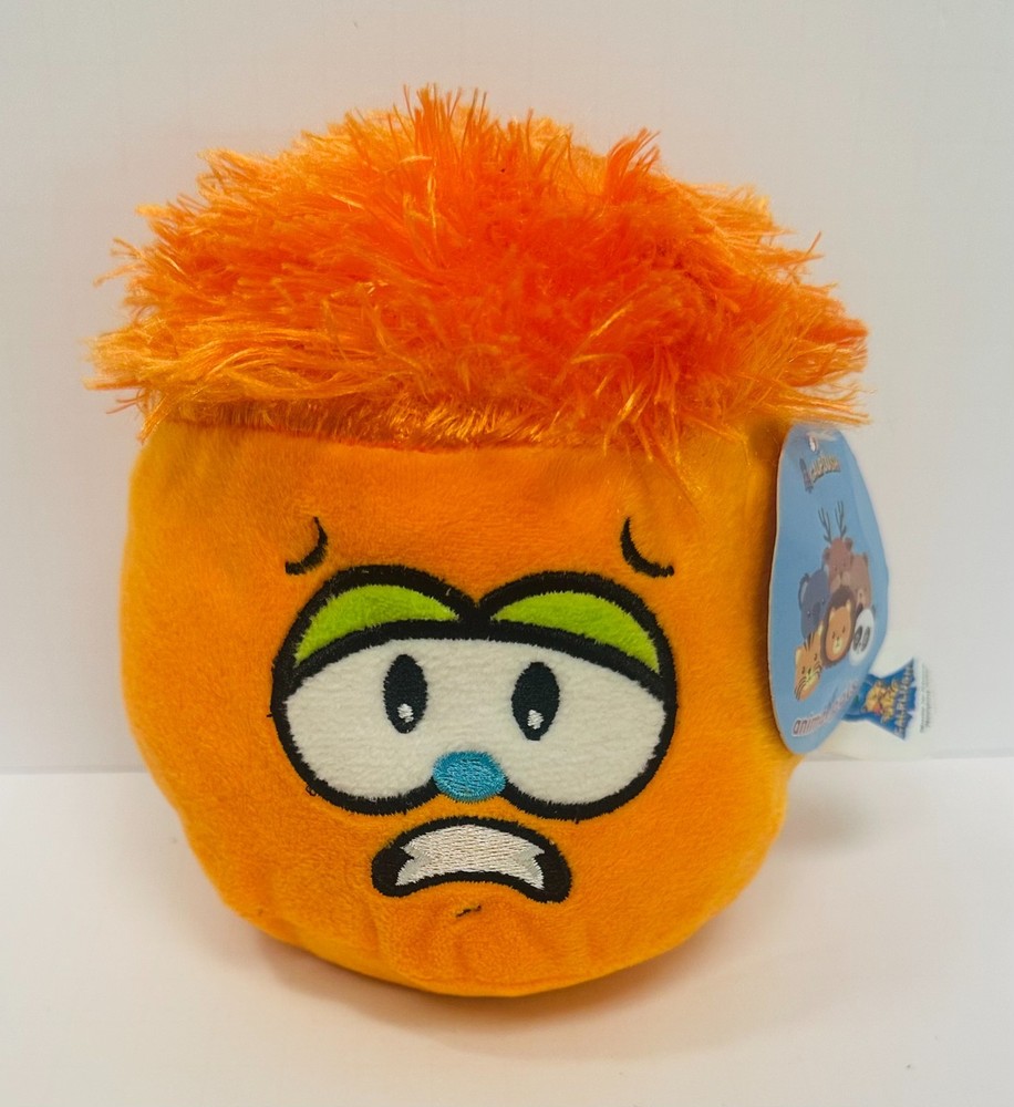 Calplush Animal Pals Orange Emoji Face w Hair 6″ Stuffed Plush Ball #6053-6 2019
