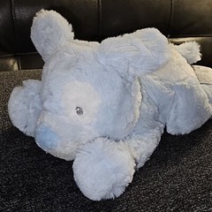 Demdaco Plush Nat & Jules Puppy Dog Blue White Soft Stuffed Animal Lovey Toy