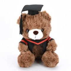 Graduation Teddy Bear Plush Doll Stuffed Gift 9″ w/Cap & Gown Party Decor Brown
