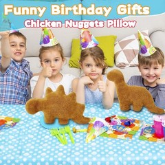Dino Nugget Pillow, 18 inch Soft Dinosaur Chicken Nuggets Pillow for Birthday…