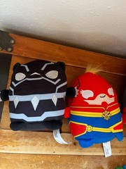 Lot of Marvel Plush BLACK WIDOW Panther Captain Marvel Stuffed Comic Book Movies