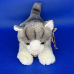 Aurora Miyoni Grey Tabby Cat Plush Realistic Stuffed Animal 9″ NWT Kitten Adopt