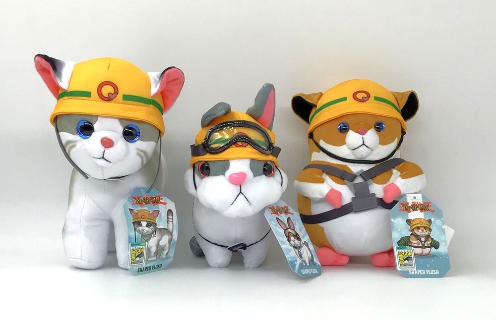 UCC Yu-Gi-Oh! Deluxe Plush 8″ Rescue Cat Rabbit Hamster Set of 3 SDCC 2024 NWT