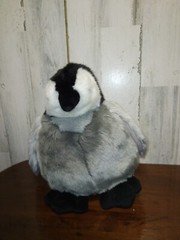 Unipak Penguin Plush 10” Realistic Fat Belly Gray White Black Stuffed Animal Toy
