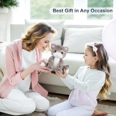 Microwavable Gray Cat Stuffed Animal – Ideal for Soothing Stress & Cuddly Warmth