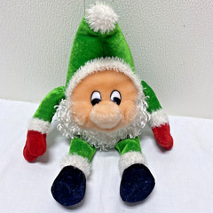 King Plush Christmas Plush 10″ tall Stuffed Green Elf Gnome Santa