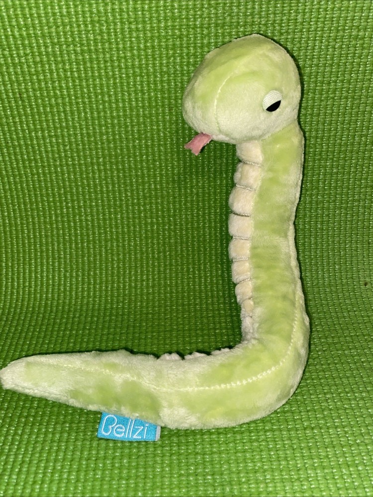 Bellzi Snaki Green Snake Posable Plush 13”