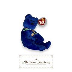 Clubby the Bear TY Beanie Baby | Mint Heart/Tush Tag