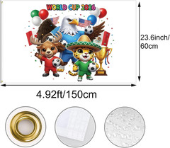 World Cup Soccer Flag 3X5 Foot – Double Sided 2026 Mascots Clutch Zayu Maple Spo