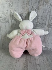Abc Anna Baby Club White And Pink Bunny Rattle Terry Cloth 90s Vintage