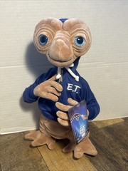 Universal Studios New with Tag ET Extra Terrestrial 15” Plush Toy w/Blue Hoodie