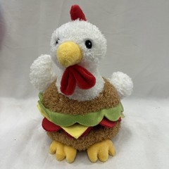 Way To Celebrate Chicken Hamburger Plush Easter Stuffed Animal 8”