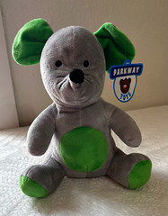 Parkway Toys Gray & Green Mouse Stuffed Animal Plush, Small 6-14 in, With Tags