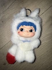 Letsvan Wakuku Fox & Bunny Trick or Treat Cool Fox White Vinyl Plush Keychain